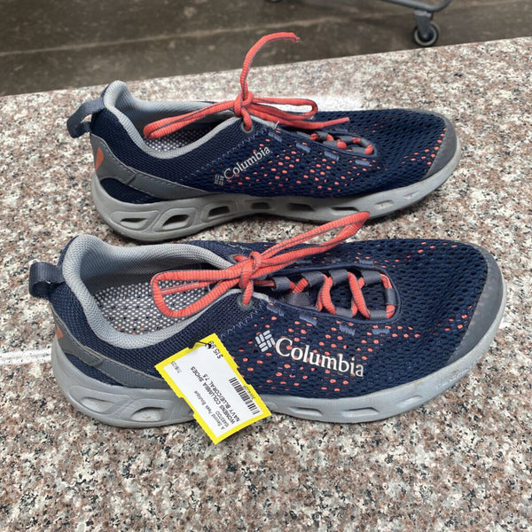 WOMENS COLUMBIA SHOES NAVY BLUE/CORAL 7.5