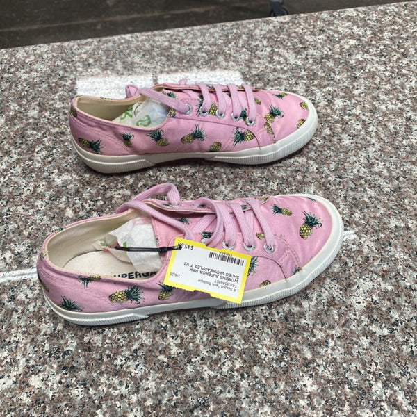 WOMENS SUPERGA PINK SHOES W/PINEAPPLES 7 1/2