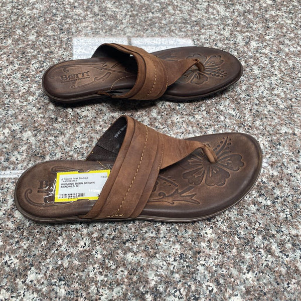 WOMENS BORN BROWN SANDALS 10