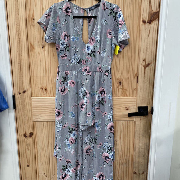 WOMENS MIDNIGHT DOLL ROMPER BLK/WHITE FLORAL 9