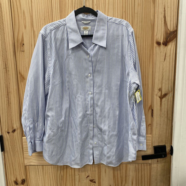 WOMENS TALBOTS BLUE/WHITE CASUAL TOP 18