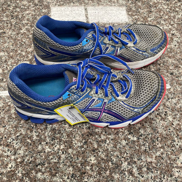 WOMENS ASICS ROYAL BLUE/GREY/WHITE SHOES 8