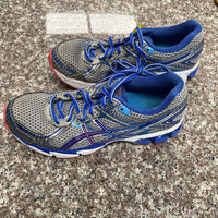WOMENS ASICS ROYAL BLUE/GREY/WHITE SHOES 8