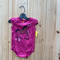 GIRLS CARHARTT DK PINK ONESIE W/HORSE 24M