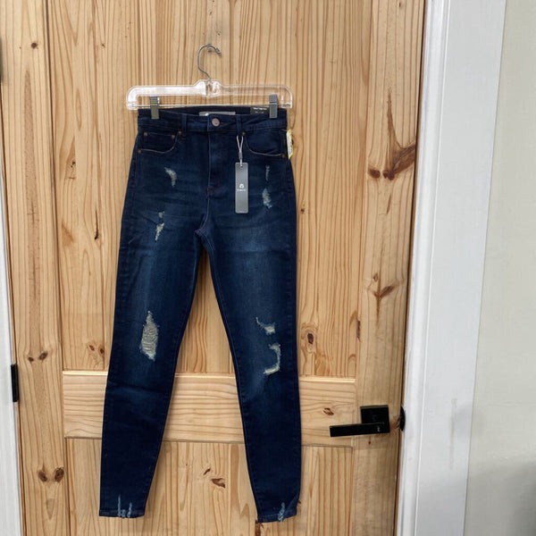 WOMENS TRACTR DK DENIM NINA HIGH RISE DIST. JEANS 4 NWT