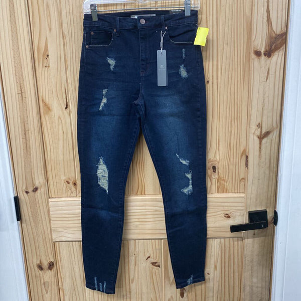 WOMENS TRACTR DK DENIM DIST. NINA HIGH RISE JEANS 4 NWT
