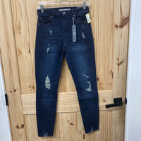 WOMENS TRACTR DK DENIM DIST. NINA HIGH RISE JEANS 4 NWT