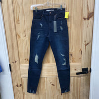 WOMENS TRACTR DK DENIM DIST. NINA HIGH RISE JEANS 0 NWT