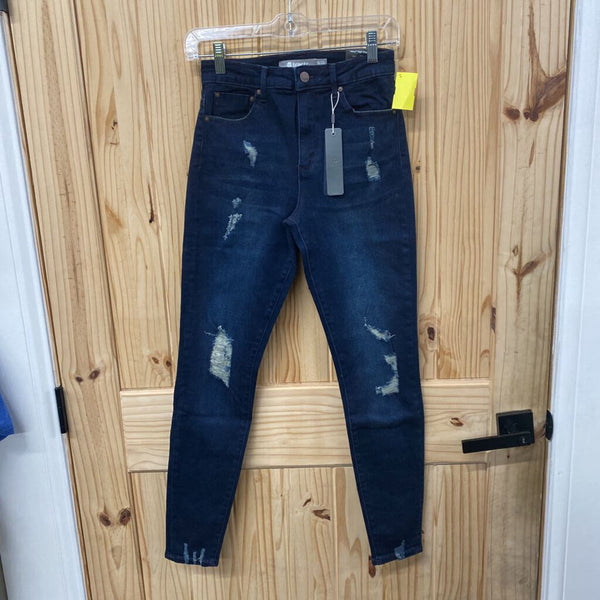 WOMENS TRACTR DK DENIM DIST. NINA HIGH RISE JEANS 0 NWT