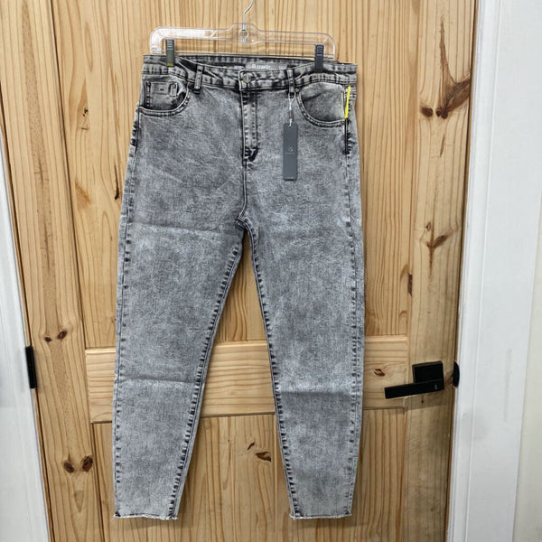 WOMENS TRACTR LT GREY DENIM DIANE MID RISE JEANS 12 NWT