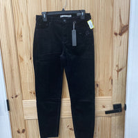 WOMENS TRACTR BLACK VELOUR MONA HIGH RISE PANTS 6 NWT