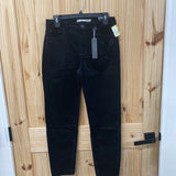 WOMENS TRACTR BLACK VELOUR MONA HIGH RISE PANTS 6 NWT