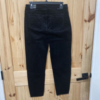 WOMENS TRACTR BLACK VELOUR MONA HIGH RISE PANTS 6 NWT