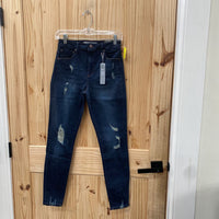 WOMENS TRACTR DK DENIM NINA HIGH RISE DIST. JEANS 4 NWT