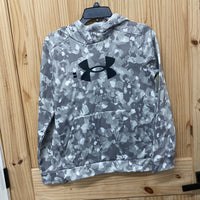 BOYS UNDER ARMOUR GREY/WHITE/BLK CAMO HOODIE YL 12 NWT