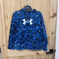 BOYS UNDER ARMOUR BLUE/BLK/WHITE HOODIE YL 12 NWT