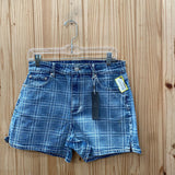 WOMENS TRACTR LT DENIM JEANS SHORTS HIGH RISE W/WHITE LINES 6 NWT