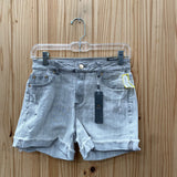 WOMENS TRACTR LT GREY WASHED BRITTANY SHORTS 2 NWT