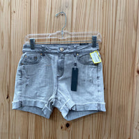 WOMENS TRACTR LT GREY WASHED BRITTANY SHORTS 2 NWT