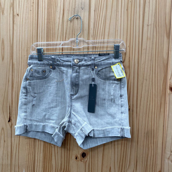 WOMENS TRACTR LT GREY WASHED BRITTANY SHORTS 2 NWT