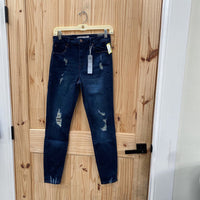 WOMENS TRACTR DK DENIM DIST NINA HIGH RISE JEANS 4 NWT