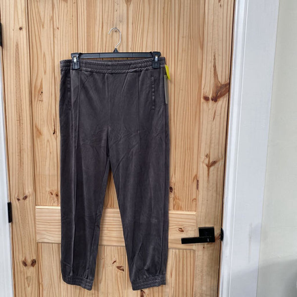 WOMENS TRACTR CHARCOAL GREY VELOUR PANTS 12 NWT