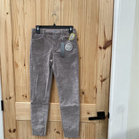 WOMENS TRACTR LT GREY MONA HIGH RISE CORDUOTY PANTS 2 NWT