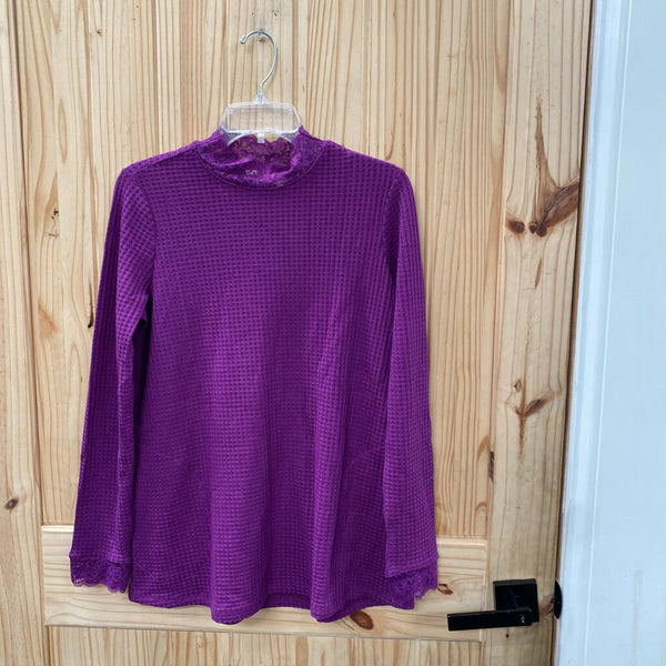 WOMENS LORI GOLDSTEIN LS PURPLE SHIRT S NWT