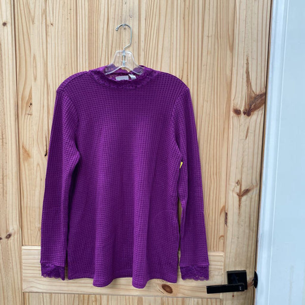 WOMENS LORI GOLDSTEIN LS PURPLE SHIRT S NWT