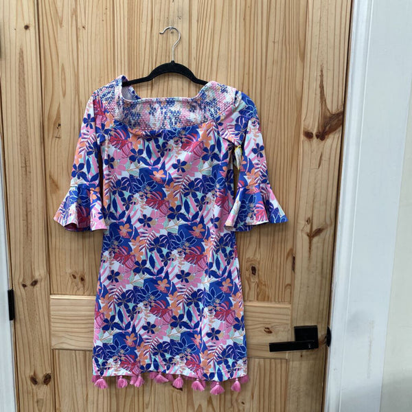 WOMENS CABANA LIFE OFF THE SHOULDER DRESS W/FLOWERS XS NWT