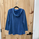 WOMENS LORI GOLDSTEIN BLUE HOODED TOP S NWT