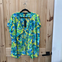 WOMENS C WONDER SHEER CARDIGAN LIME GREEN/YELLOW/SKY BLUE M/L NWT