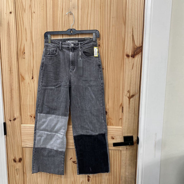 WOMENS TRACTR BLEACK DENIM HIGH RISE STRAIGHT JEANS 0 NWT