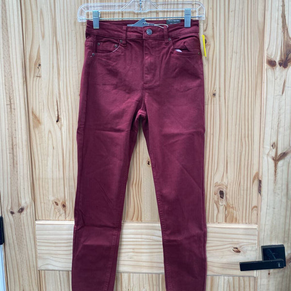 WOMENS TRACTR MAROON MONA HIGH RISE PANTS 0 NWT