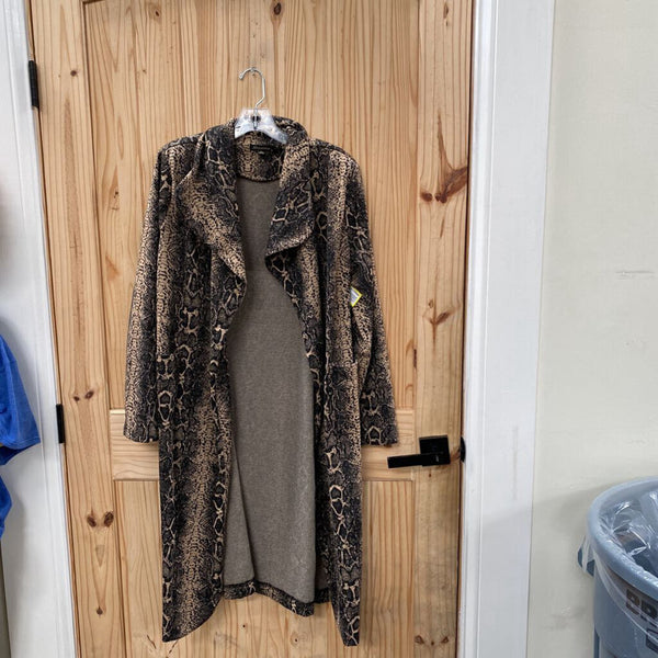 WOMENS SHINESTAR LONG CARDIGAN JACKET SNAKESKIN L