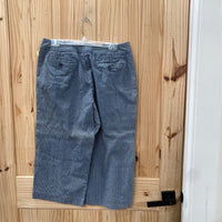 WOMENS LARRY LEVINE LINEN/WHIET STRIPE CASUAL CAPRIS 12