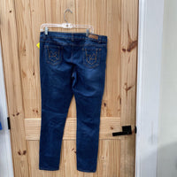 WOMENS DIAMANTE DK DENIM DIST. JEANS 14