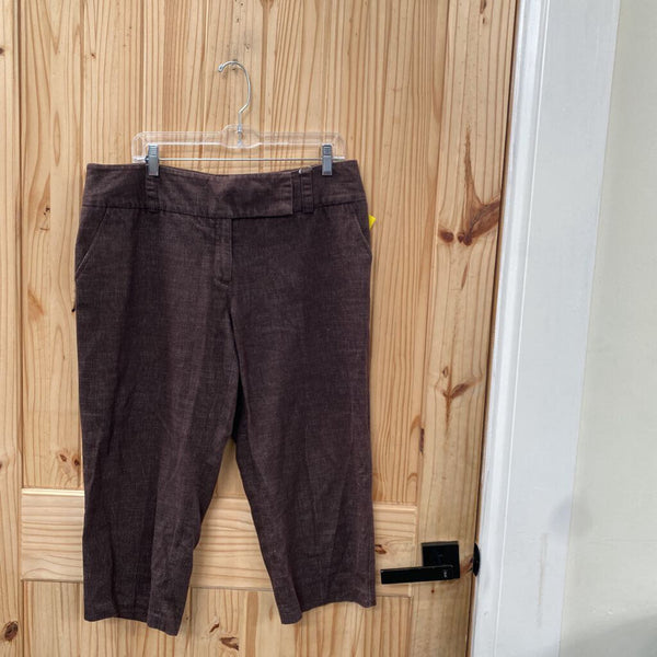 WOMENS AB STUDIO DK BROWN CAPRIS 12