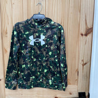 BOYS UNDER ARMOUR GREEN CAMO HOODIE YL 12 NWT