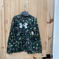 BOYS UNDER ARMOUR GREEN CAMO HOODIE YL 12 NWT
