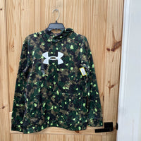 BOYS UNDER ARMOUR GREEN CAMO HOODIE YXL 14 NWT