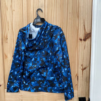 BOYS UNDER ARMOUR BLUE/WHITE/BLK CAMO HOODIE YL 12 NWT