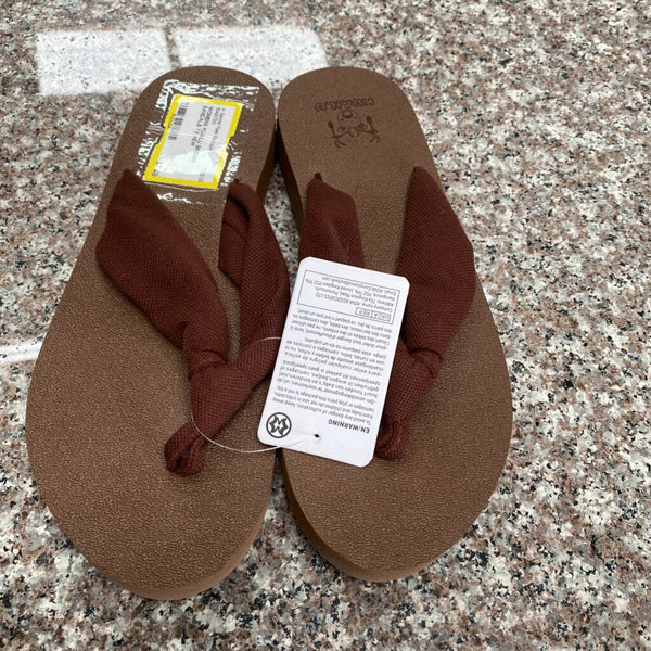 WOMENS KUAILU BROWN SANDALS 7.5 NEW