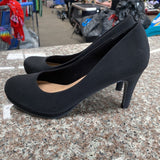 WOMENS BLK CASUAL HEELS 7 1/12