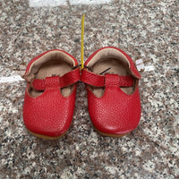 GIRLS MONKEY FEET RED SHOES 0/3M