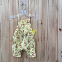 GIRLS WINNIE-THE-POOH YELLOW SL ROMPER 0/3M