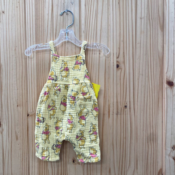 GIRLS WINNIE-THE-POOH YELLOW SL ROMPER 0/3M