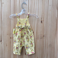 GIRLS WINNIE-THE-POOH YELLOW SL ROMPER 0/3M