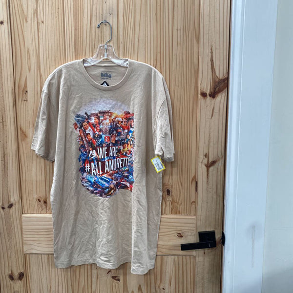 MENS WE ARE # ALL ANDRETTI BEIGE T-SHIRT XL NWT
