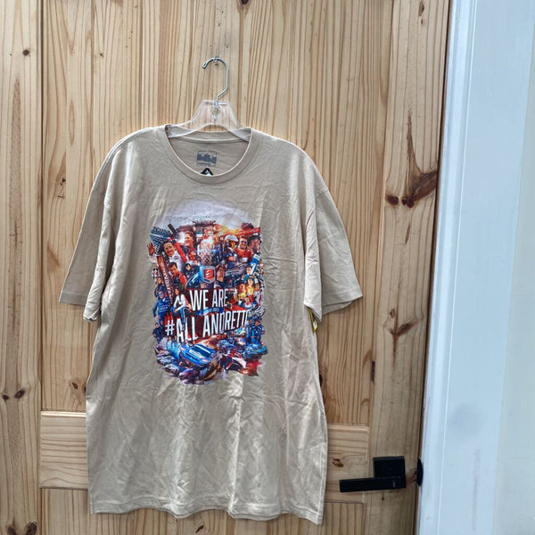 MENS WE ARE # ALL ANDRETTI BEIGE T-SHIRT XL NWT